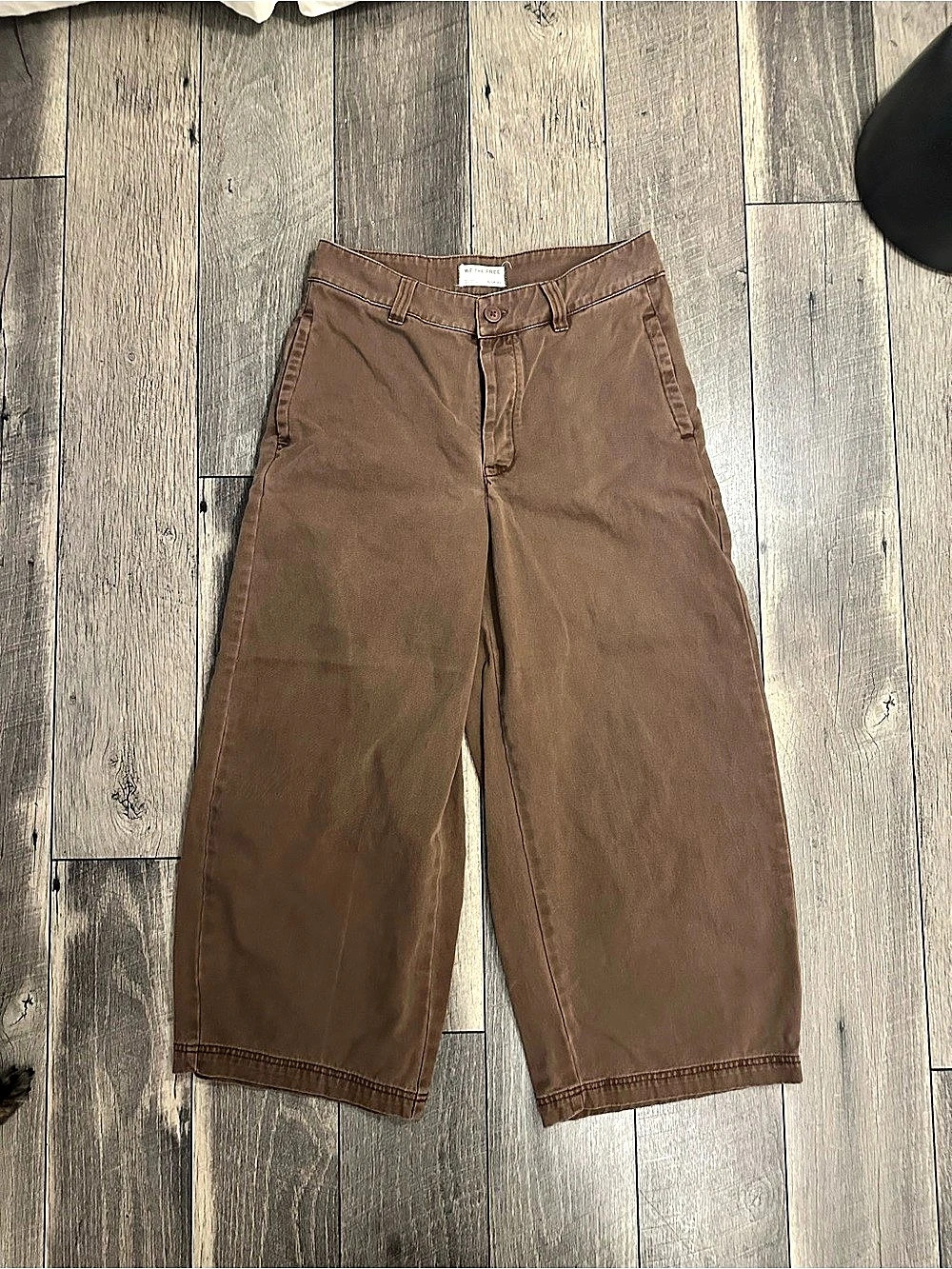 We The Free Laydown Chino High-Rise Wide-Barrel Leg Pants